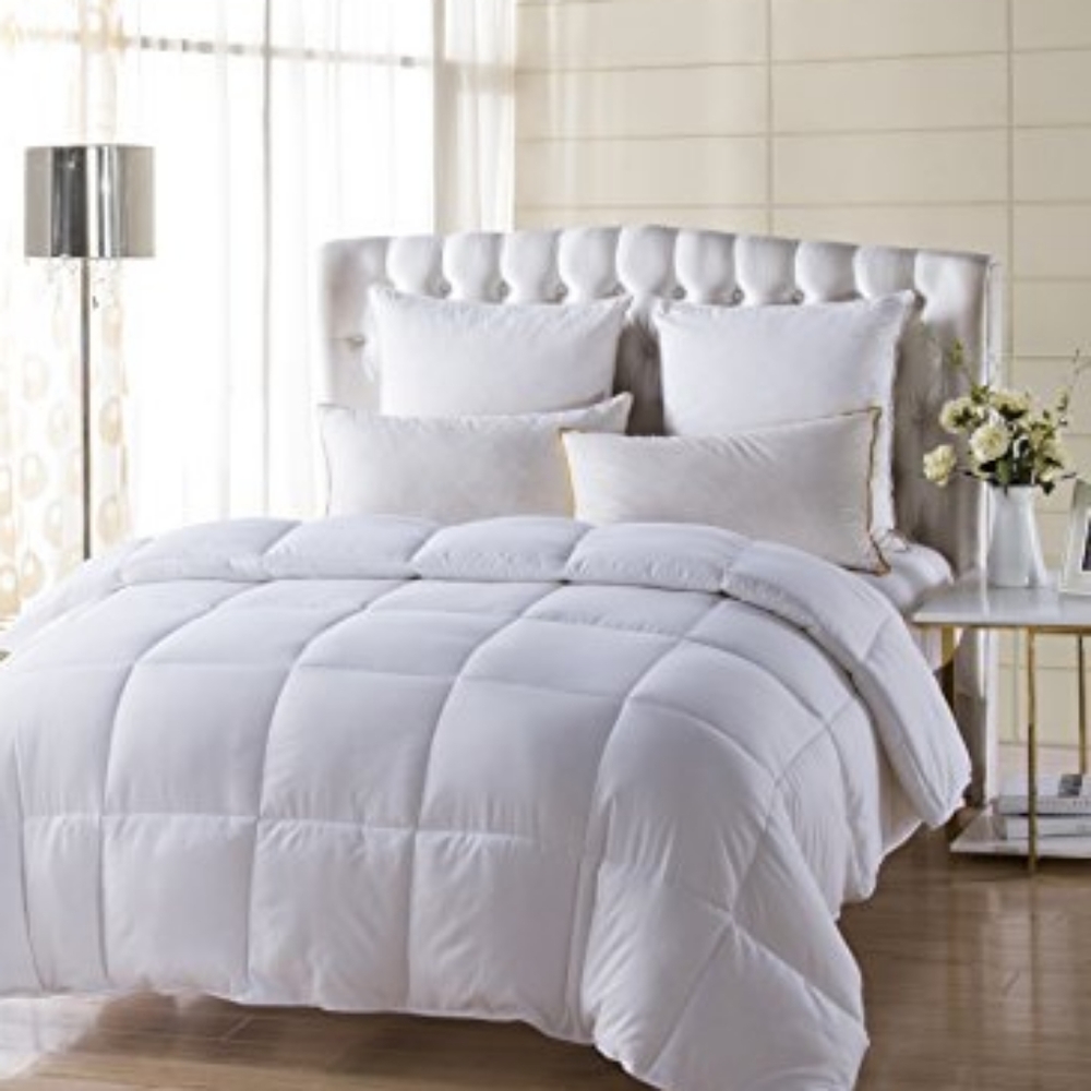 Royal Majesty Microfiber Solid Comforter, White, King